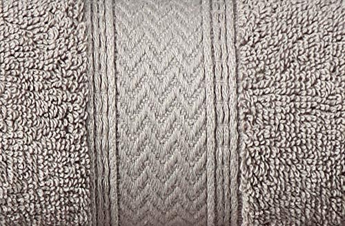 HILLFAIR Premium 600 GSM - 100% Cotton - 6 Piece Bath Towel Set - Stone