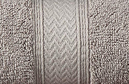 HILLFAIR Premium 600 GSM - 100% Cotton - 6 Piece Bath Towel Set - Stone