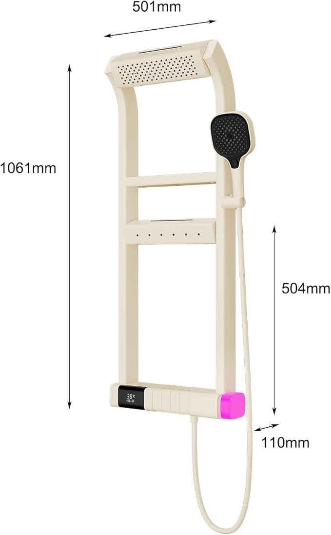 BEITH Thermostatic Shower System, 2025 Upgraded 6 Functions Piano Key Design Shower Set, 40x10cm Shower Faucet Sets Complete and Handheld, LED Digital Display, Bathtub Faucet, 59A Copper
