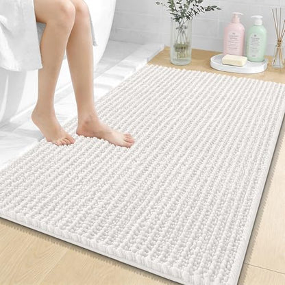 OLANLY Large Bathroom Rugs 40x32, Thick Soft Absorbent Chenille Bath Rugs