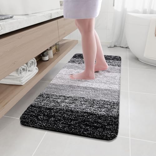 Arotive Microfiber Bathroom Rugs, Shaggy Soft Absorbent Bath Rug, 47x17