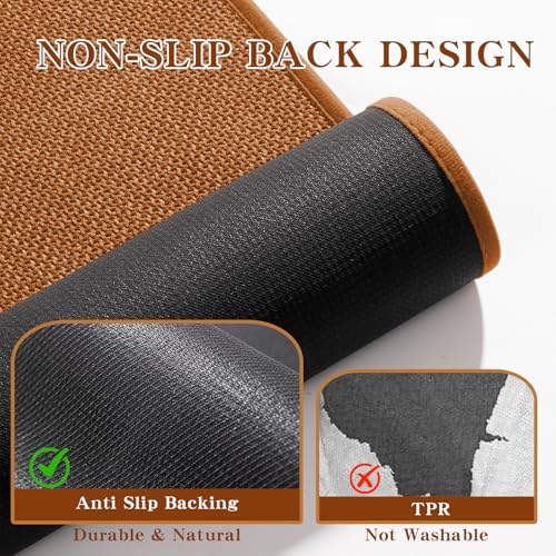 chakme Bathroom Rugs Mat 59x17, Ultra Thin Bath Rug Non Slip Runner Quick Dry Absorbent Bath Mat for Bathroom, (Orange, 59"x17")
