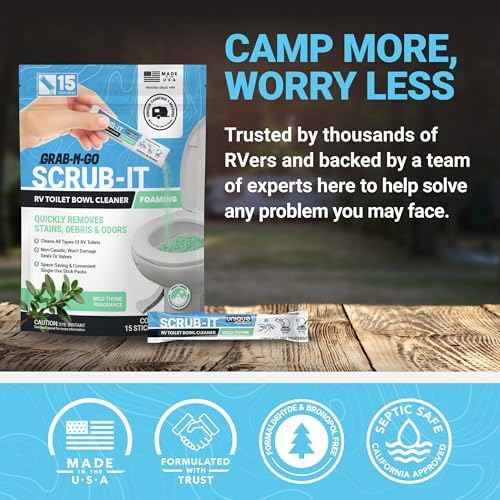 Unique Scrub-It Foaming Powder RV Toilet Cleaner Stick Packs, 15-Count