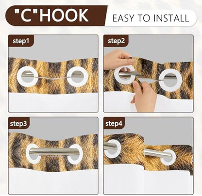 No Hook Shower Curtain with Snap in Liner 71x74 Inch