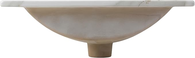 JONATHAN Y SNK1000C Ancillary 3-Hole 20 in. W x 18.25 in. D Classic Contemporary Rectangular Ceramic Single Sink Basin Vanity Top, White Marble Effect
