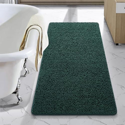 LOCHAS Luxury Bathroom Rug Shaggy Bath Mat 24 x 48 Inch, Hunter Green