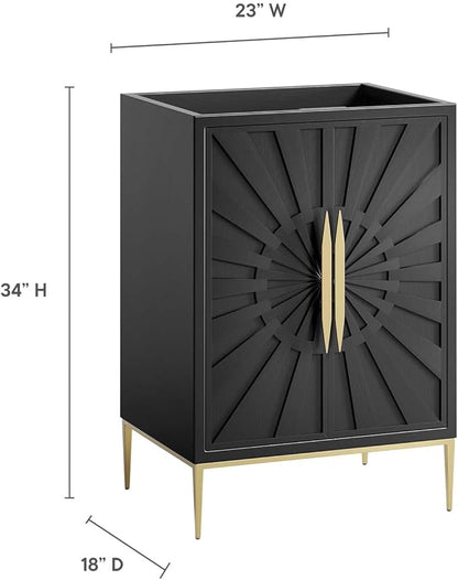 Modway Awaken Bathroom Vanity Cabinet, 24", Black