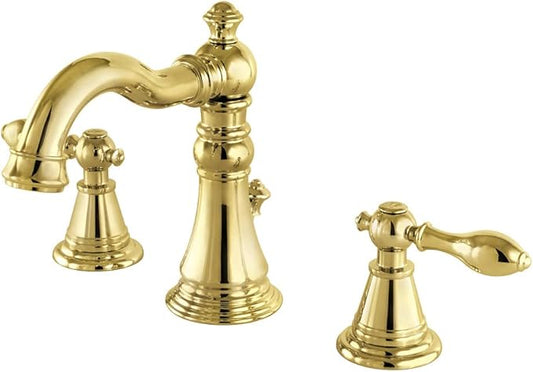 Fauceture FSC1972AL English Classic Widespread Bathroom Faucet with Pop-Up Drain, Polished Brass