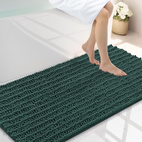 Smiry Bathroom Rugs 44X24, Extra Soft Rubber Backing Chenille Bath Mats