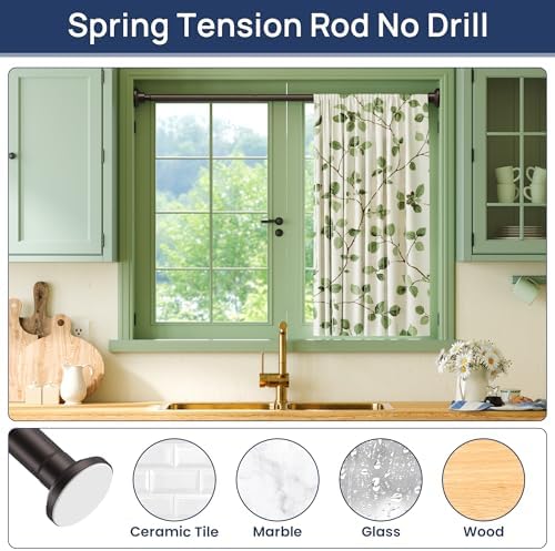 ENJOYBASICS 1" Bronze Shower Curtain Rod, 30-52" Adjustable, Secure Tension