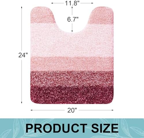 Arotive Microfiber Bathroom Rugs, Soft Absorbent Contour Toilet Rugs, 24x20