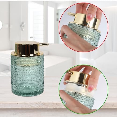 FEILANDUO Glass Bathroom Accessories Set, Green, 4Pcs