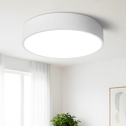 Modern LED Round Flush Mount Ceiling Light Fixture,White,15.74 inch | Dimmable,36Watts,Bright Adjustment,5CCT 3000K/3500K/4000K/5000K/6000K,Matte,Metal,for Living Room,Kitchen,Bedroom,Bathroom