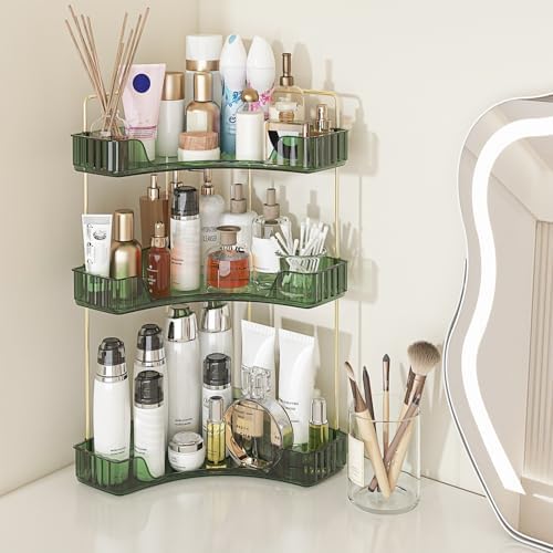 Webetop Corner Bathroom Organizer 3 Tier Makeup Countertop Shelf for Vanity