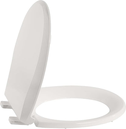17" Round Quiet Close Toilet Seat, Biscuit Color Polypropylene with Never-Loosen Durable Design, Easy Installation and Maintenance