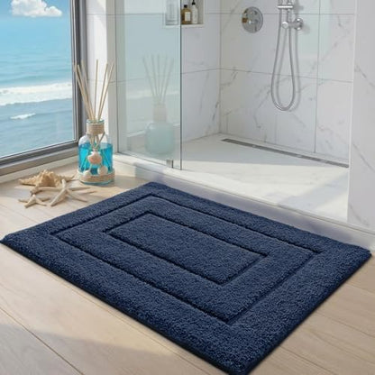 DEXI Bathroom Rugs 43x24, Non-Slip and Absorbent Bath Mat, Navy