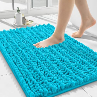 Smiry Bathroom Rugs 24X16, Extra Soft Rubber Backing Chenille Bath Mats