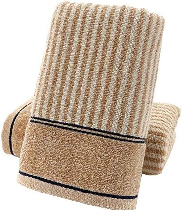 Pidada Hand Towels Set of 2 100% Cotton Striped Pattern Absorbent Soft Decorative Towel for Bathroom (Brown)