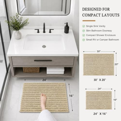 Arotive Bathroom Rugs Mat 24x16, Soft Absorbent Chenille Shaggy Bath Mat