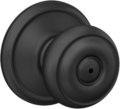 Schlage F40 GEO 622 Georgian Door Knob, Bed & Bath Privacy Lock, Matte Black