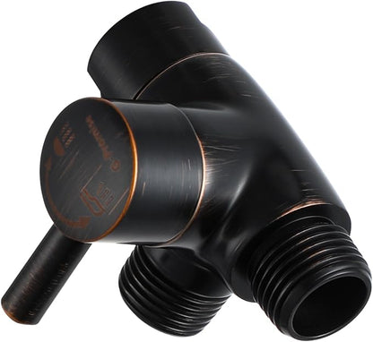 G-Promise Solid Metal 3-Way Shower Diverter Valve (Oil Rubbed Bronze) | Smooth Knob Switch, Spray Separately or Both, Anti-Leak, Easy to Install, Standard Connections, Universal Replacement Part