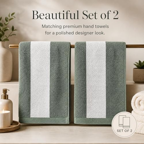 Decorative Hand Towels Set of 2 - Soft Boho Cotton for Bathroom or Kitchen