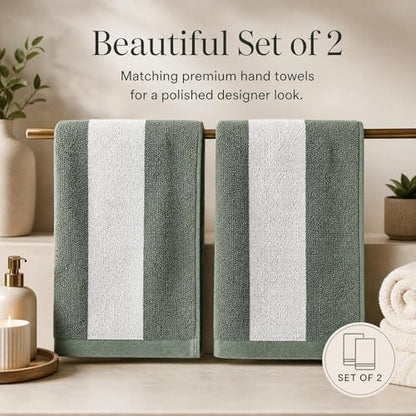 Decorative Hand Towels Set of 2 - Soft Boho Cotton for Bathroom or Kitchen