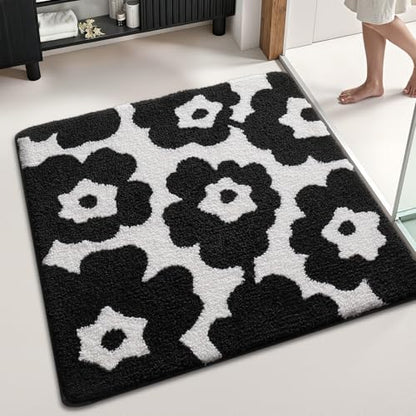 LUMI Square Bathroom Rug 32x32, Soft Absorbent Bath Mat, Non Slip