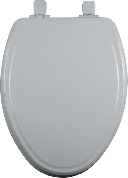 Bemis Ashland Modern Wood Toilet Seat with Decorative Edge, Slow Close, Secure Hinges, Made in USA, Elongated, White