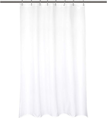 Barossa Design Waterproof Fabric Stall Shower Curtain Liner Microfiber 48" W x 72" H - Hotel Quality, Machine Washable, White Shower Liner for Bath Tub, 48x72