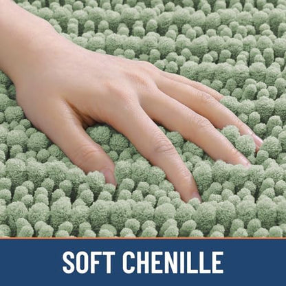 Smiry Bathroom Rugs 70X24, Extra Soft Rubber Backing Chenille Bath Mats