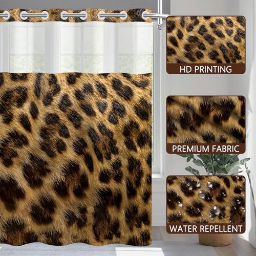 No Hook Shower Curtain with Snap in Liner 71x74 Inch