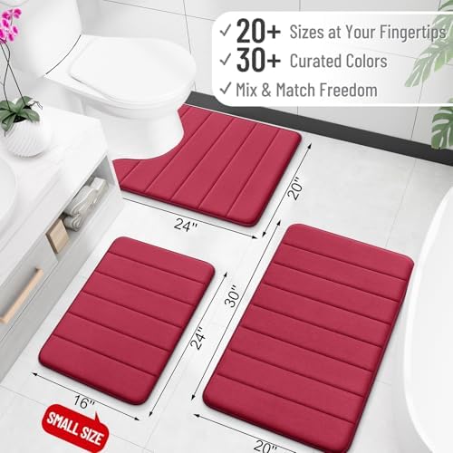 OLANLY Memory Foam Toilet Rugs U Shaped 24x20, Super Soft and Absorbent