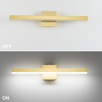 Aipsun Gold Bathroom Light Fixtures Modern LED Vanity Lights Over Mirror 24inch Vanity Lighting Adjustable Gold Wall Light for Bathroom （Cold White 6000K）