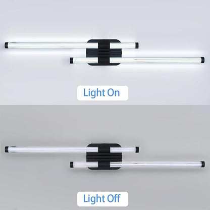 LED Bathroom Vanity Light, Modern Vanity Lights Fixtures Over Mirror Wall Light for Bedroom Living Room, Cool White 6000K (Black, 31.5-Inch)