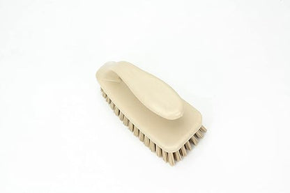 SPARTA Scrub Brush with Iron Shaped Handle and Stiff Bristles, Heavy Duty Scrubber Brush for Kitchen, Bathroom, Shower, Tile, Sink, Carpet and Bakepans, Polypropylene, 6 Inches, Tan