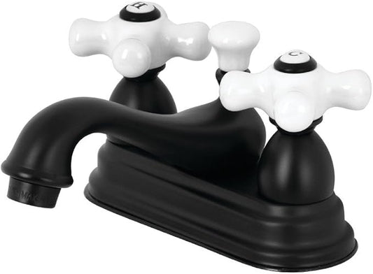 Kingston Brass KS3600PX 4 in. Centerset Bathroom Faucet, Matte Black