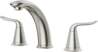 VXV Bathroom Faucet 3 Hole, 8 Inch Widespread Bathroom Sink Faucet for Lavatory Vanity with Pop-up Drain Brushed Nickel
