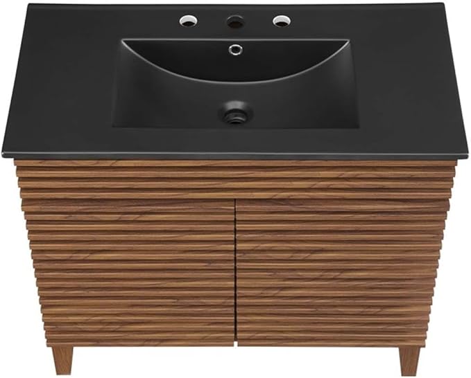 Modway Render 36" Bathroom Vanity in Walnut Black