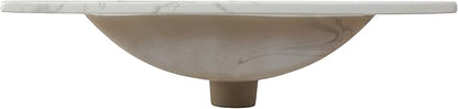JONATHAN Y SNK1001C Ancillary 3-Hole 24 in. W x 18.25 in. D Classic Contemporary Rectangular Ceramic Single Sink Basin Vanity Top, White Marble Effect