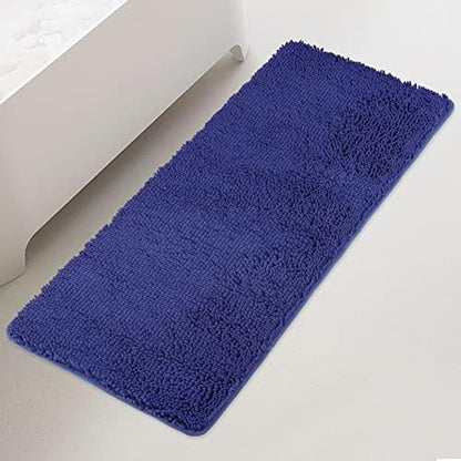 Yeaban Chenille Royal Blue Bathroom Runner Rug 24"x60"