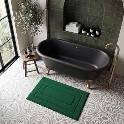 GRANNY SAYS Green Bathroom Rug 20" x 32", Non-Slip Microfiber Bath Mat