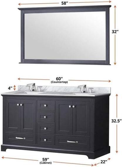 Dukes 60 in. W x 22 in. D Espresso Double Bath Vanity