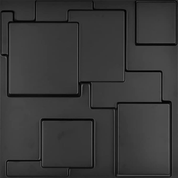 Art3d A10033BK 3D Wall Panels, Black, 32 Square Feet