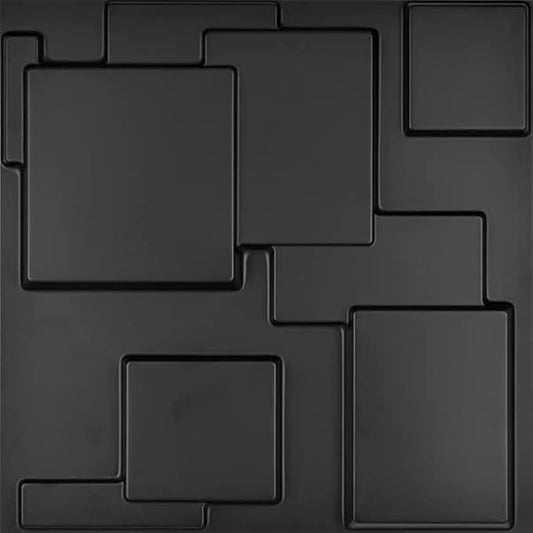 Art3d A10033BK 3D Wall Panels, Black, 32 Square Feet