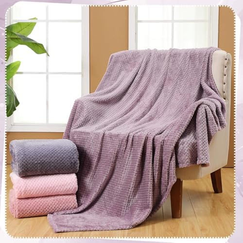 2-Pack Microfiber Bath Towels (27x54 Inches) - Ultra Soft & Quick Dry, 3X Absorbency, Lightweight for Gym, Yoga, Travel & Spa - Perfect for Home, Fitness & Post-Workout,(Purple)
