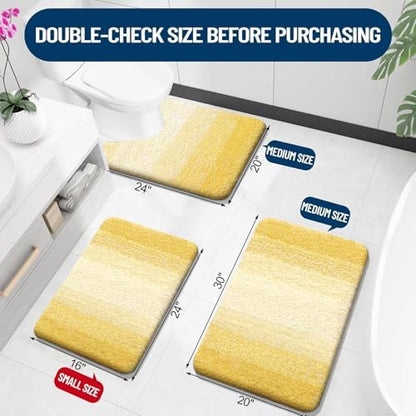 OLANLY Luxury Toilet Rugs U-Shaped 24x20, Soft Absorbent Microfiber Mat