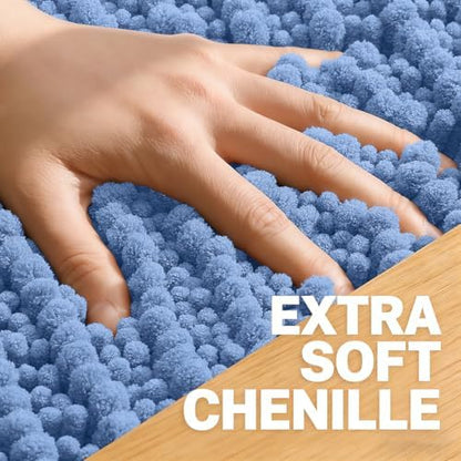 OLANLY Bathroom Runner Rugs 59x20, Thick Soft Absorbent Chenille Bath Rugs