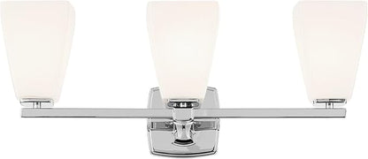 Kichler Marant 21.25" 3-Light Vanity Light with Opal Glass in Chrome, for Bathroom, Powder Room, Over Mirror, (21.25" W x 9.5" H), 55216CH