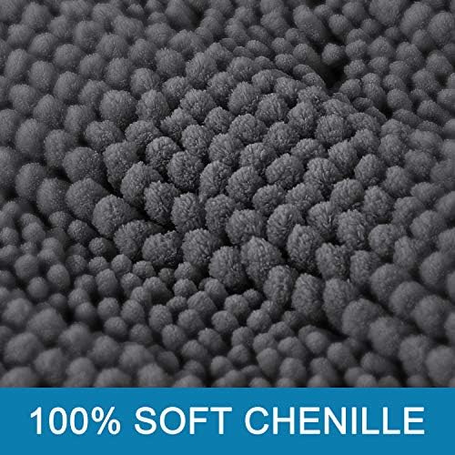 H.VERSAILTEX Bathroom Rugs Bath Mat Runner Rug Non Slip Kitchen Rug Extra Long Bath Rug Runners Oversized 59" x 20" Absorbent Washable Dry Fast Plush Area Rug for Bathroom/Bedroom - Grey